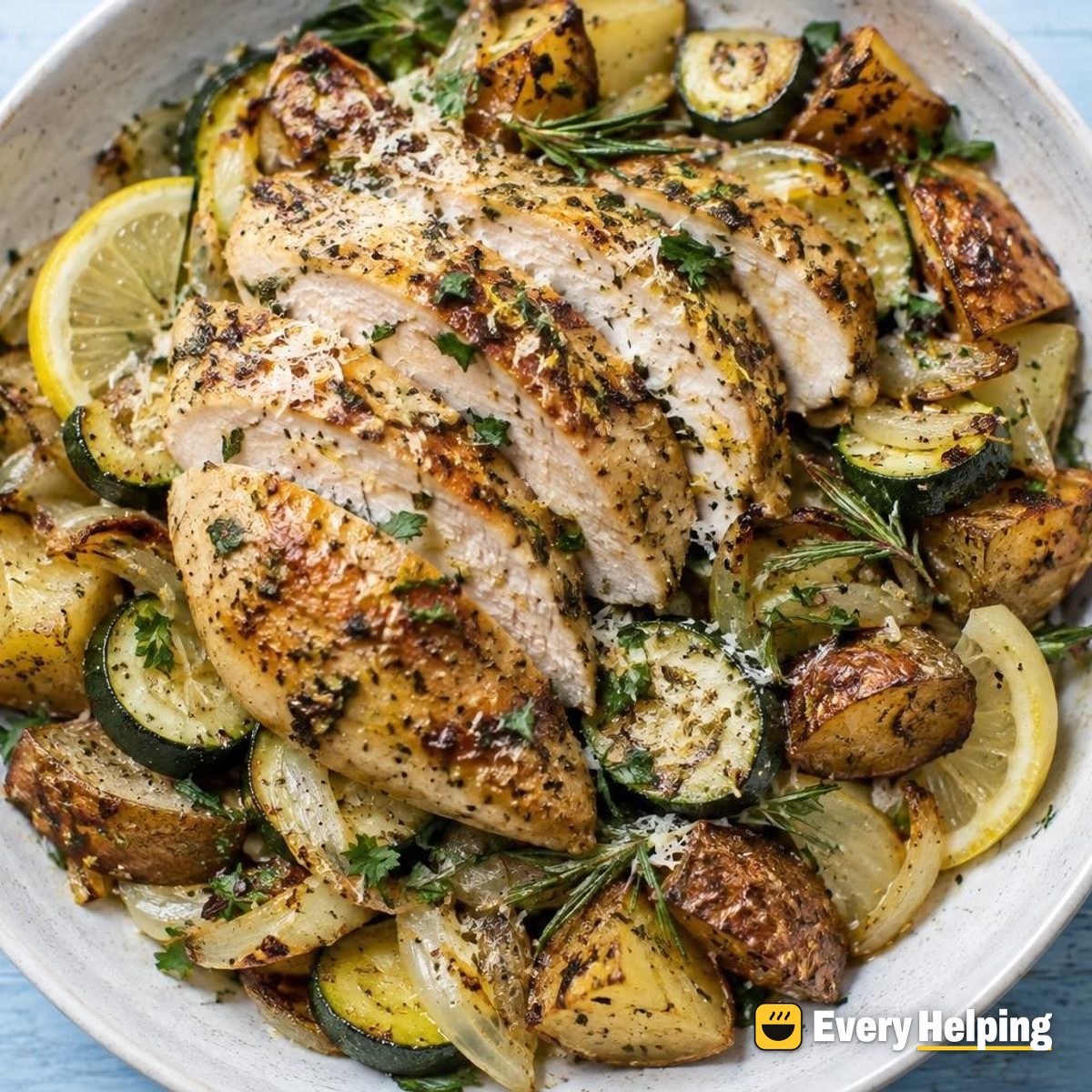 Lemon-Pepper Roast Turkey Breast with Zucchini