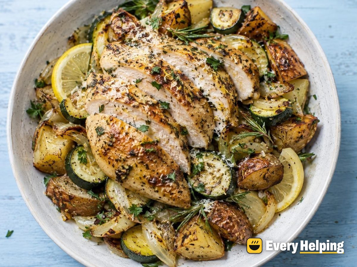 Lemon-Pepper Roast Turkey Breast with Zucchini