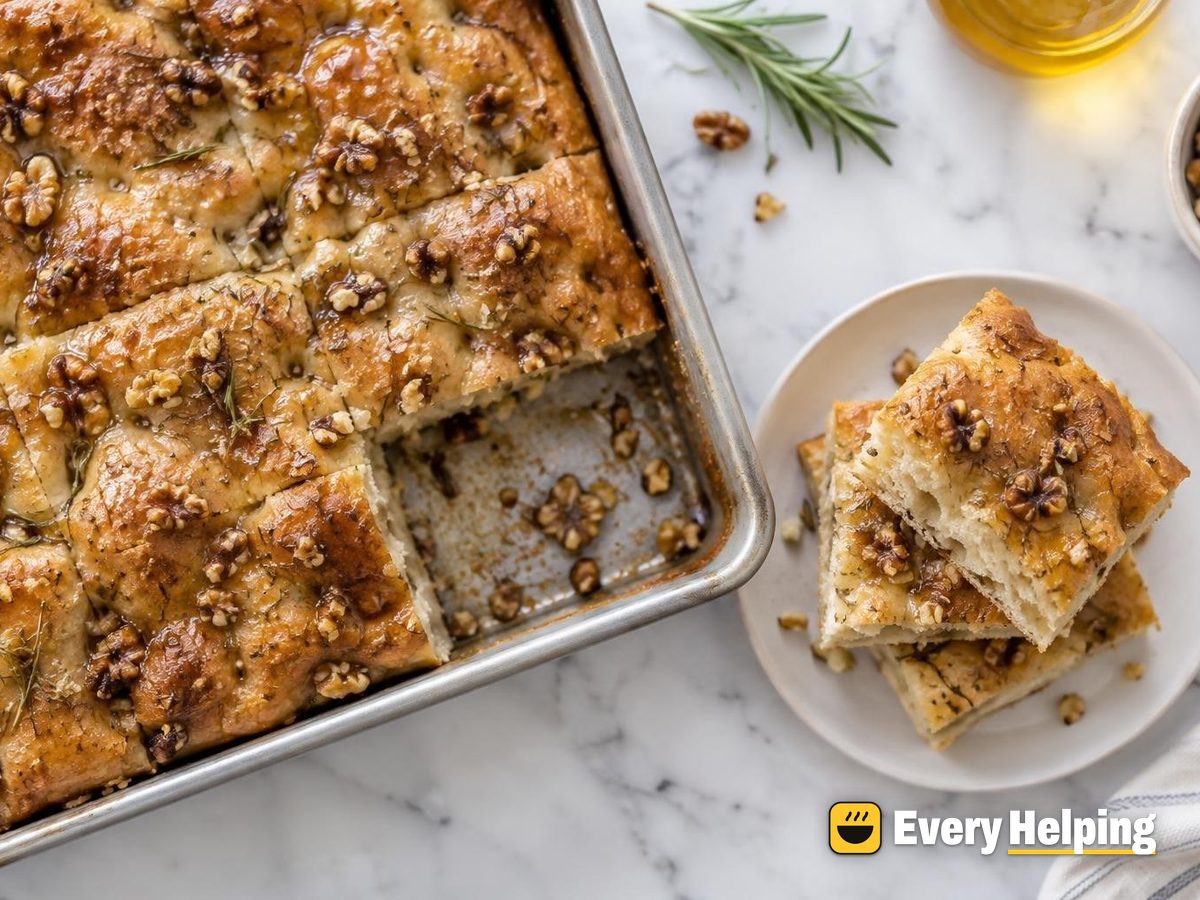 Soft Maple Walnut Milk Focaccia