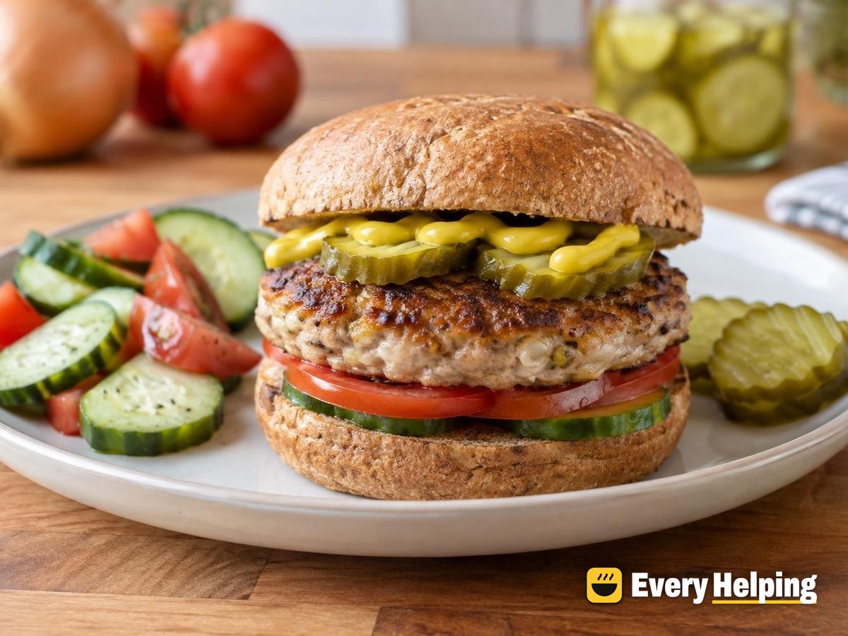 Classic Turkey Burgers with Quick Dill Pickles