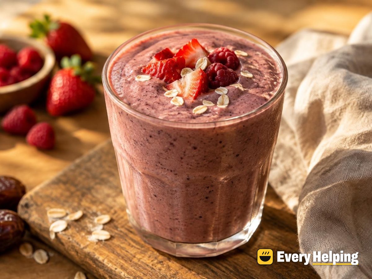 Chocolate Berry Overnight Oat Milk Smoothie