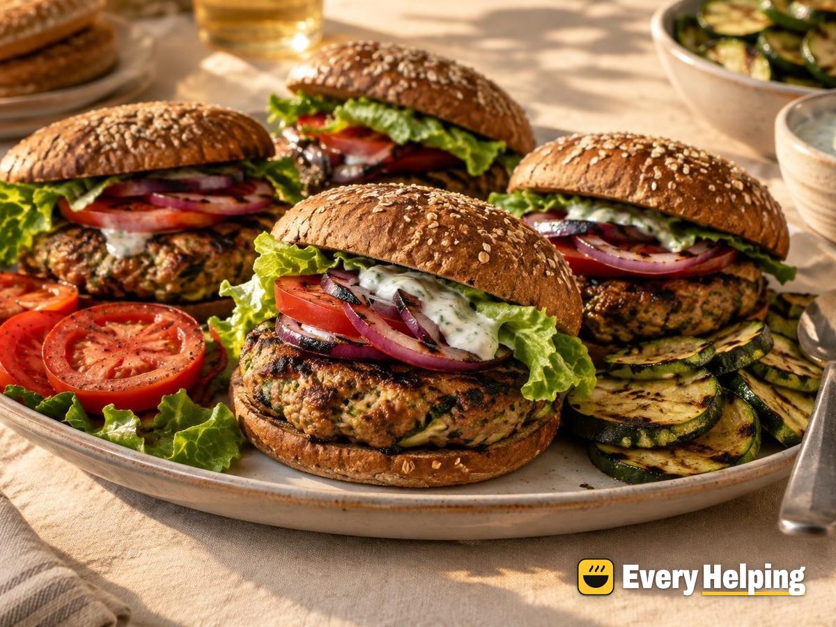 Smoky Grilled Turkey Zucchini Burgers