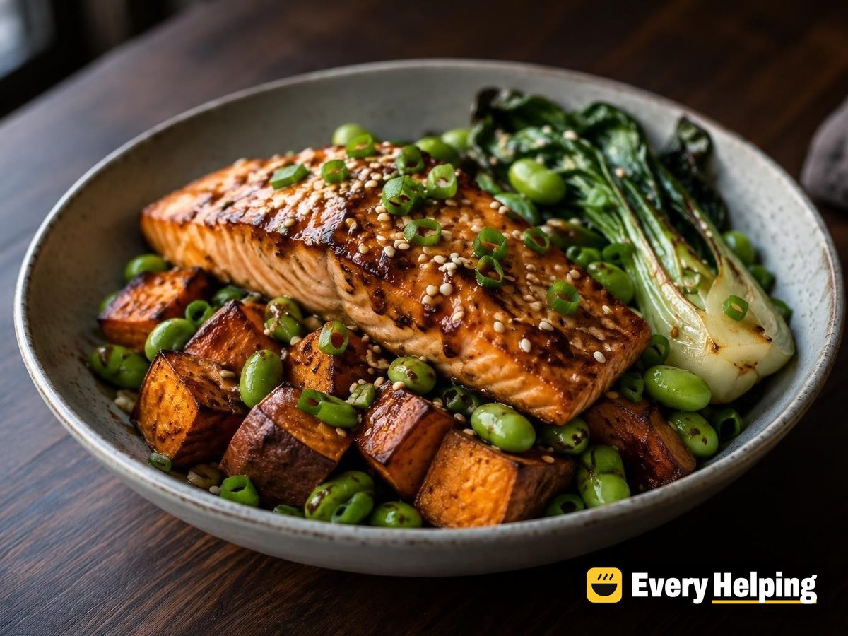 Sweet Potato Bowls with Ginger-Glazed Salmon