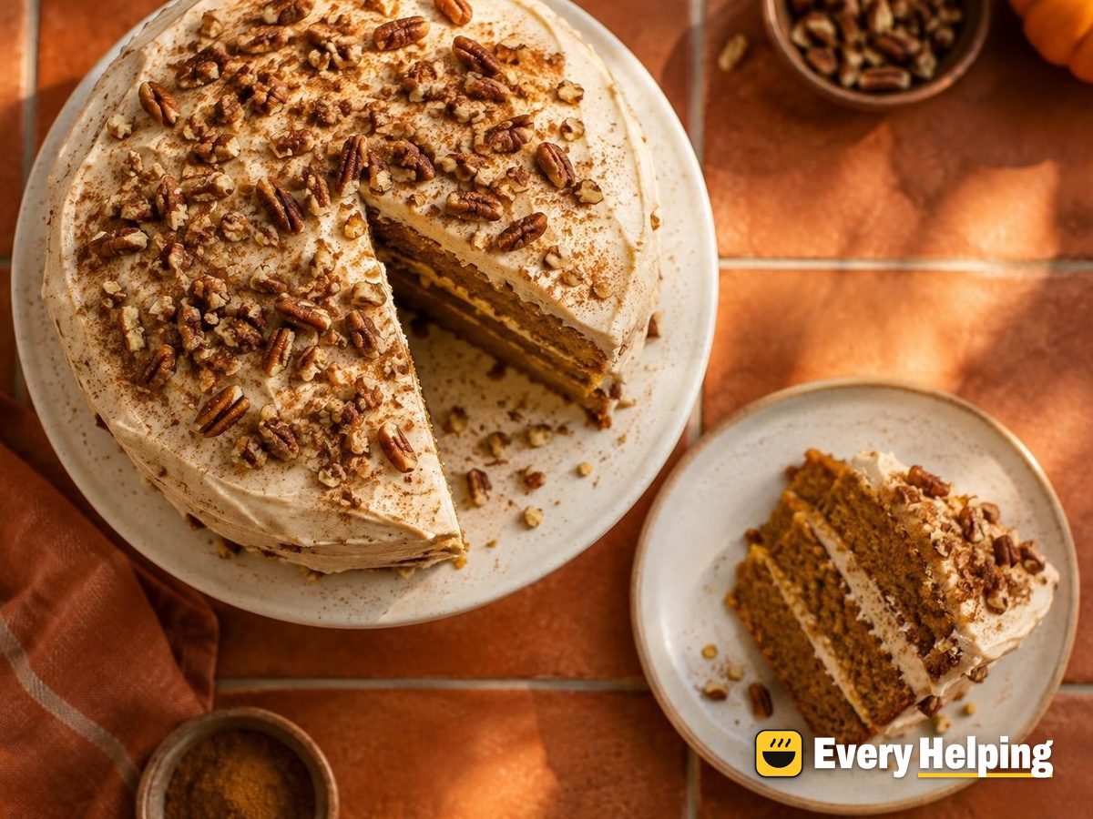 Spiced Pumpkin Layer Cake with Cinnamon Frosting
