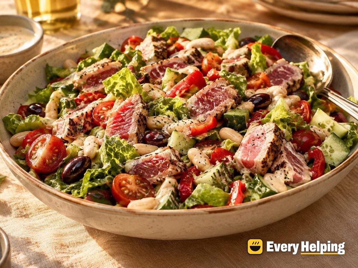 Italian Chopped Tuna Salad with Lemon Tahini