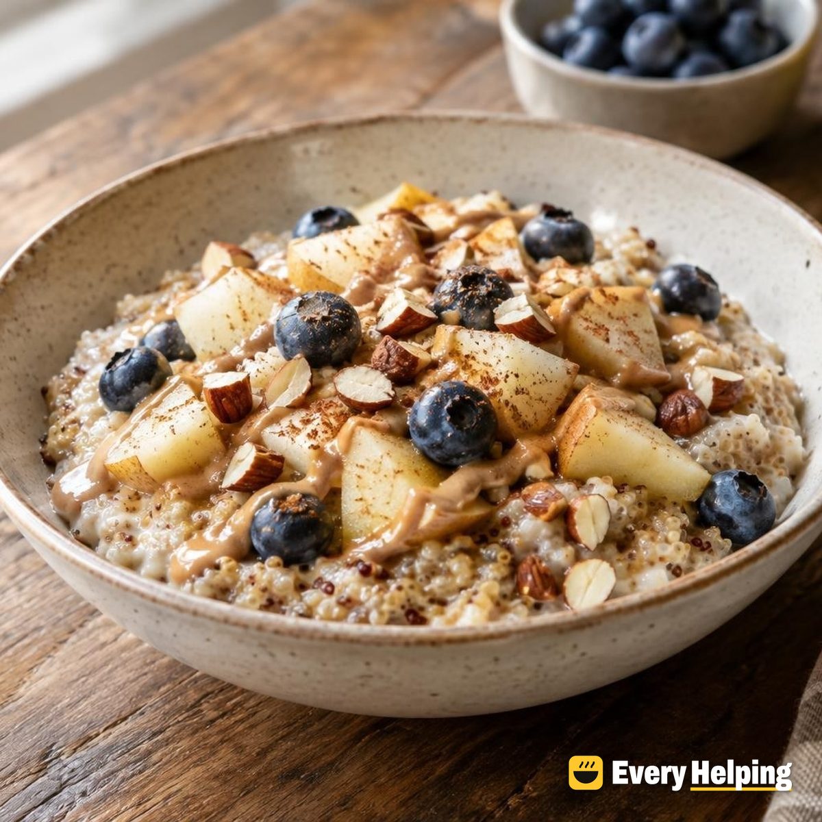 Warm Cinnamon Quinoa Bowls with Maple Tahini