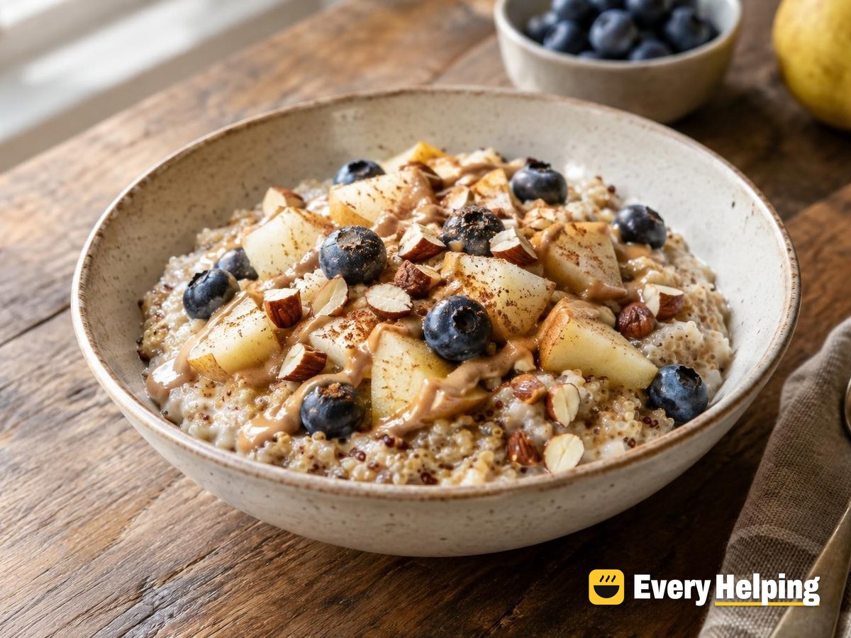 Warm Cinnamon Quinoa Bowls with Maple Tahini