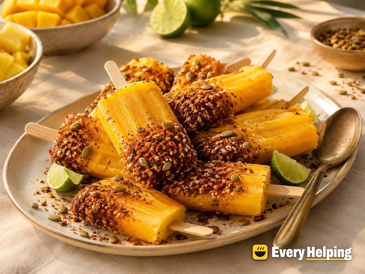 Mango Pineapple Coconut Water Pops with Chili