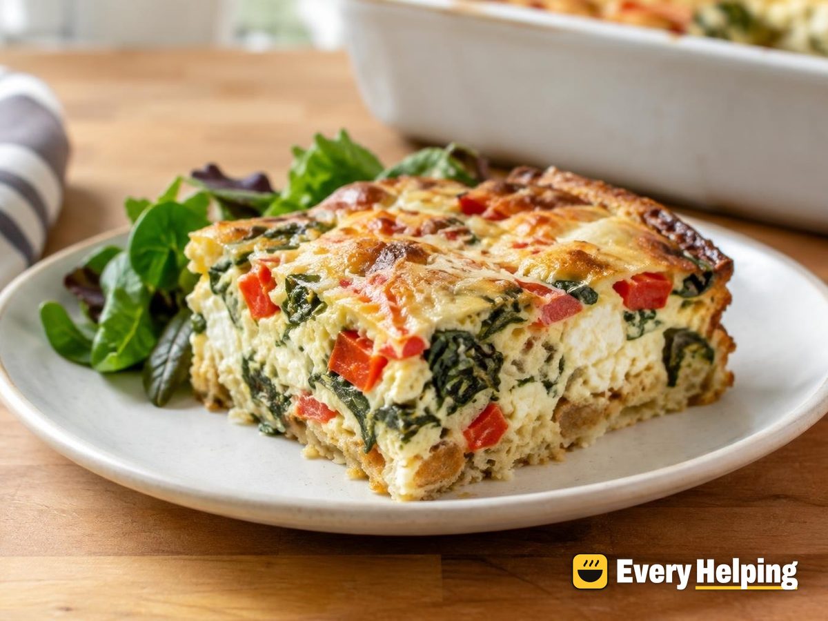 Spinach Pepper Ricotta Egg Bake