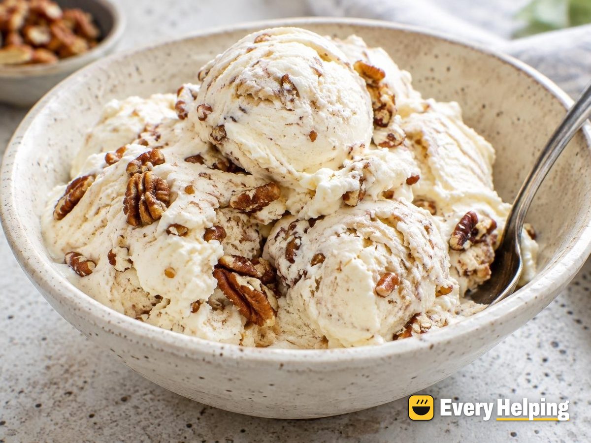 Vanilla Maple Frozen Yogurt with Pecan Crunch