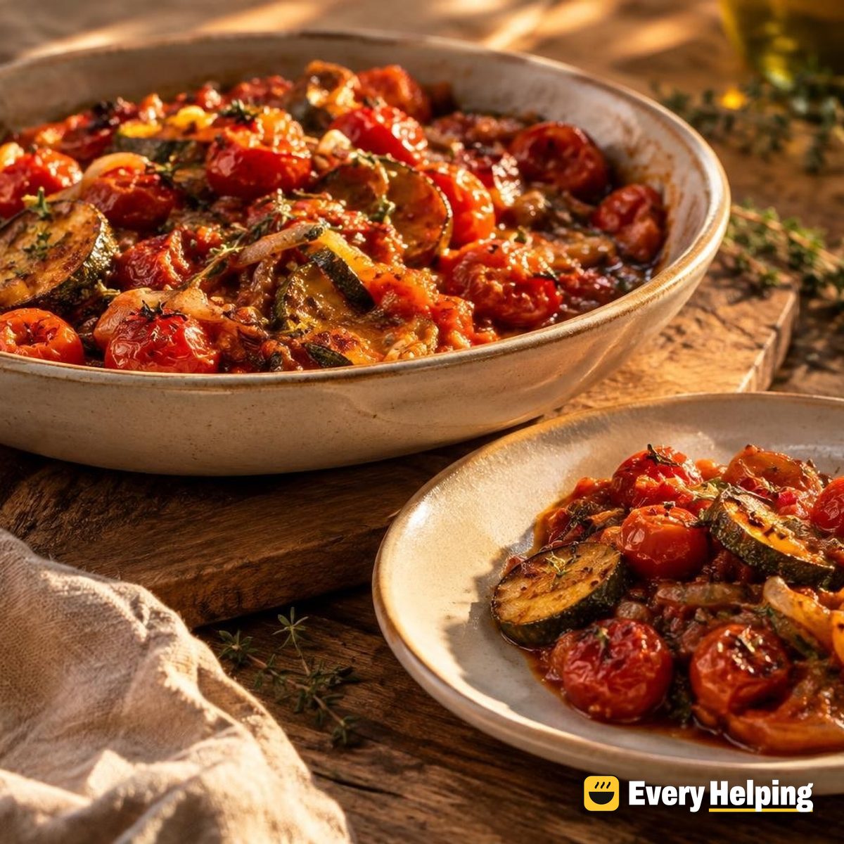 Roasted Zucchini and Cherry Tomato Thyme Pizza Sauce