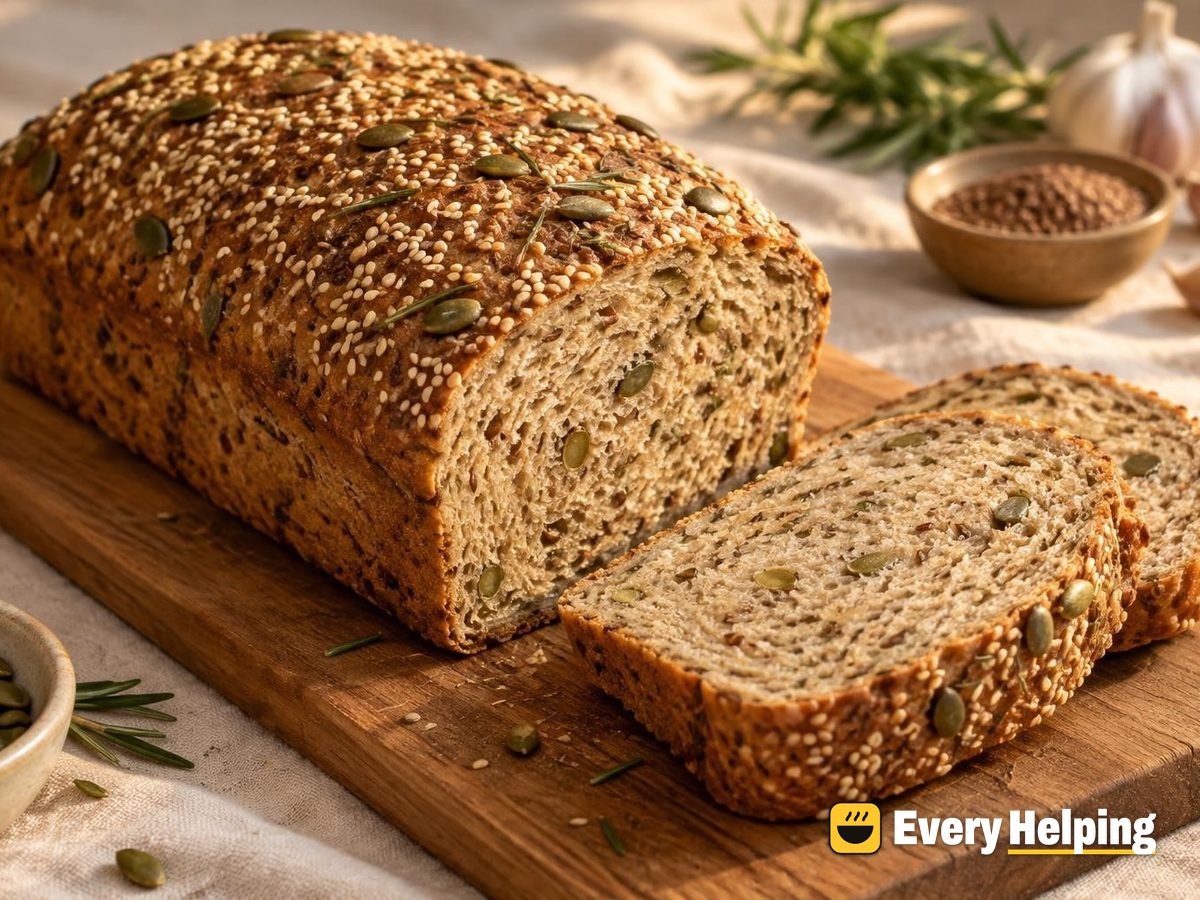 Rosemary Roasted Garlic Seeded Spelt Pan Loaf