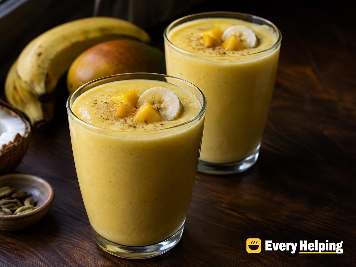 Banana Mango Coconut Lassi Smoothie