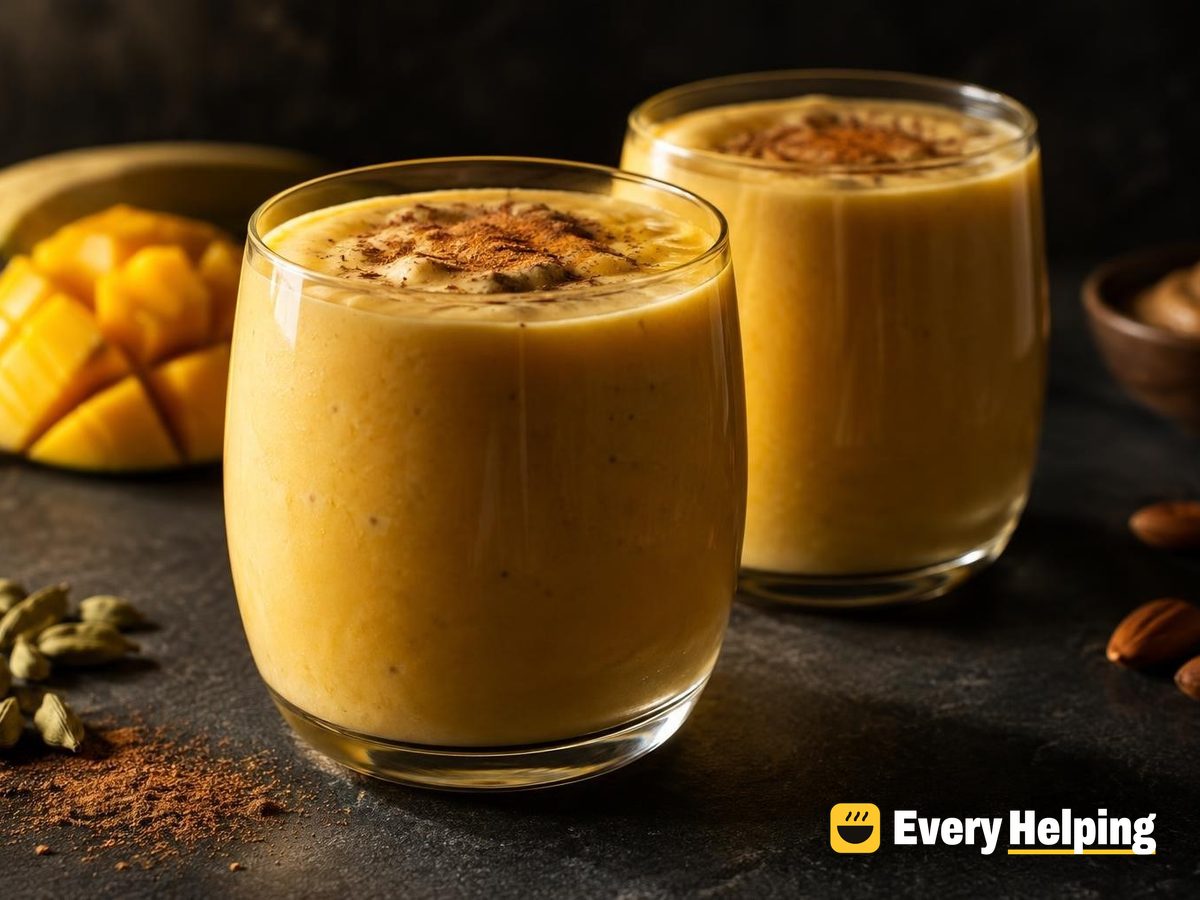Spiced Almond Butter Mango Lassi