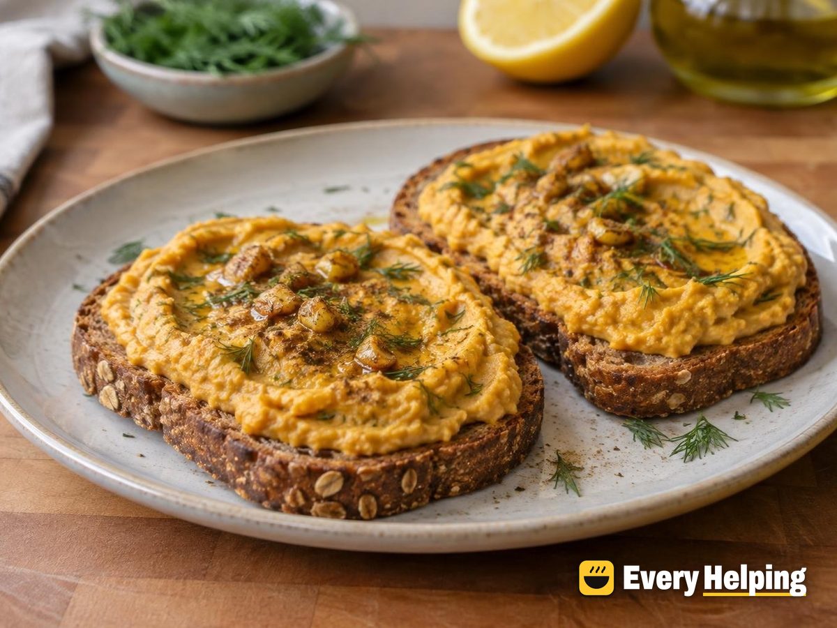 Garlicky Lemon-Dill Red Lentil Hummus