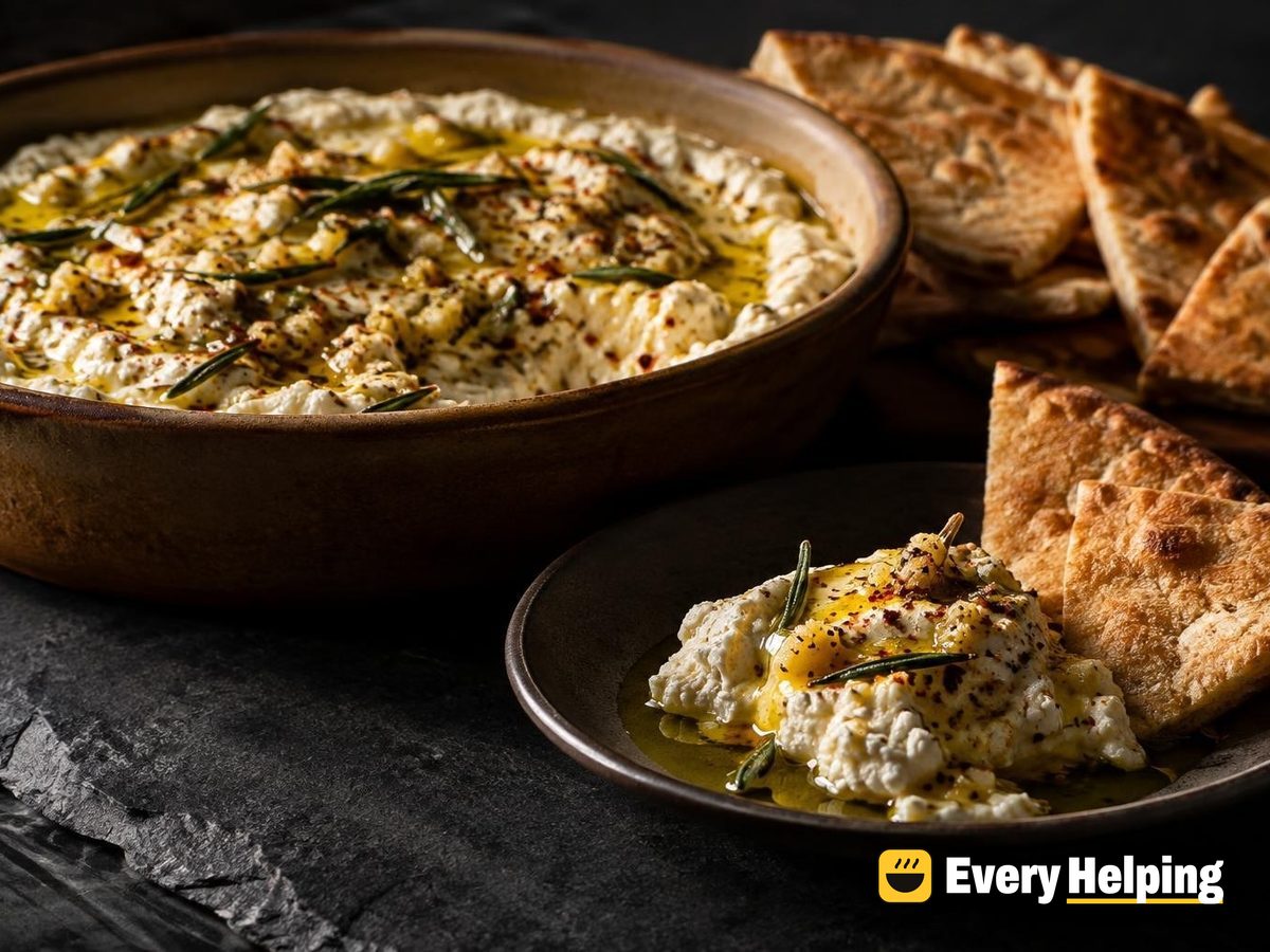 Rosemary-Garlic Oil Ricotta with Toasted Pita