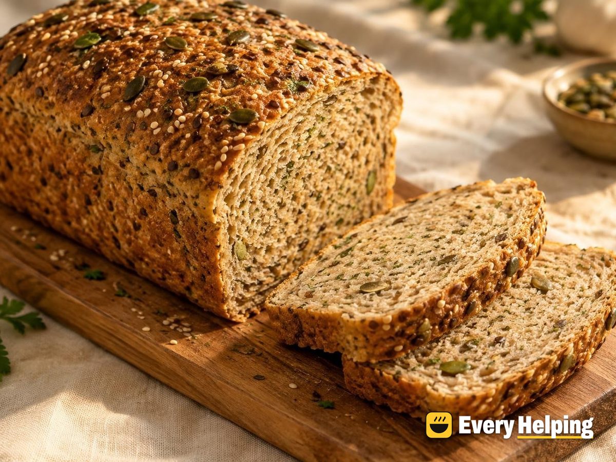 Soft Whole Wheat Garlic Herb Seeded Sandwich Loaf