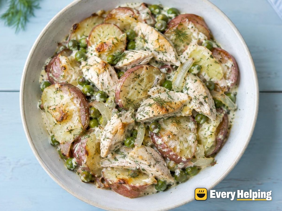 Dill Potato and Chicken Yogurt Casserole