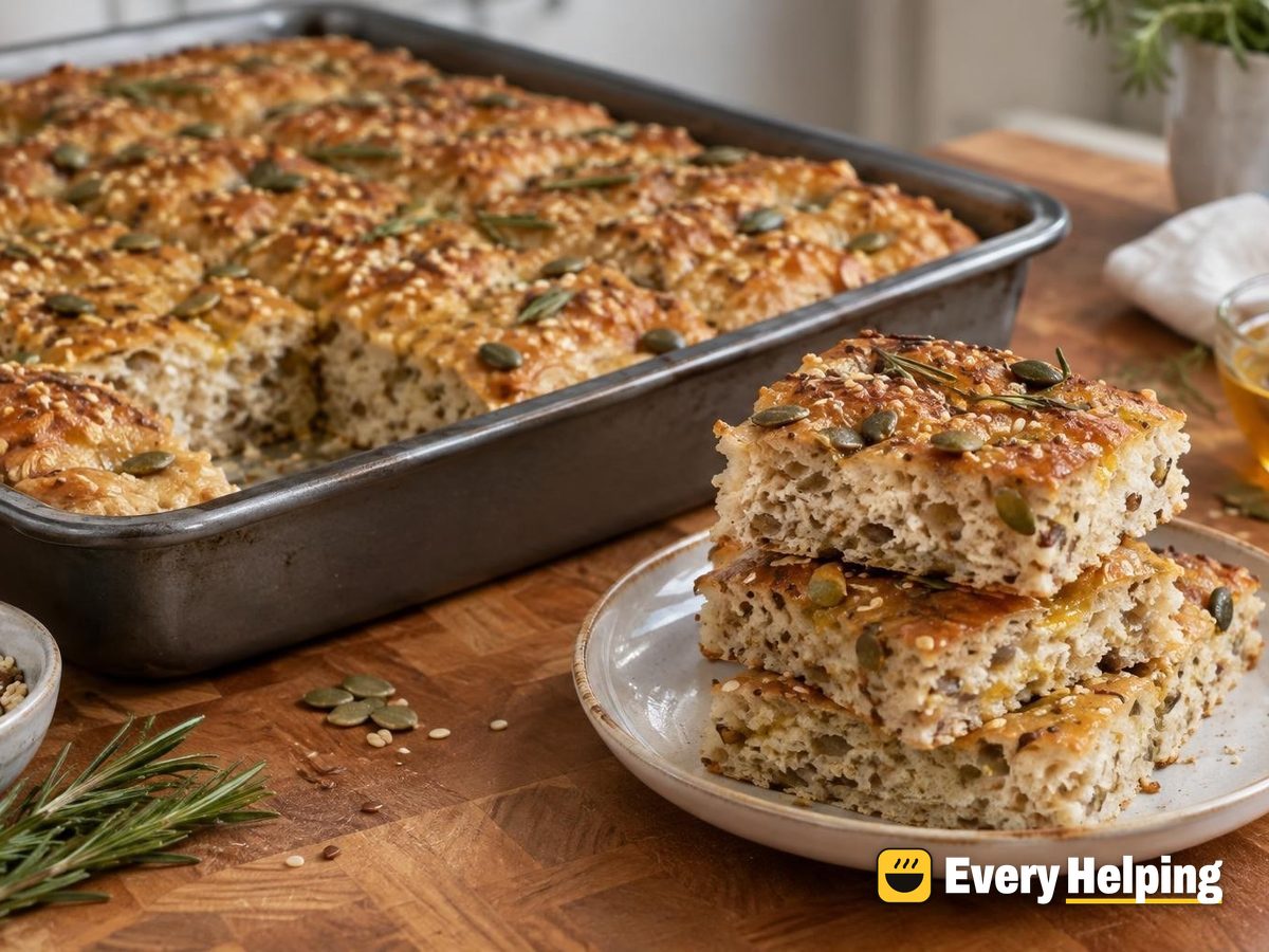 Rosemary Oat Focaccia with Toasted Seeds