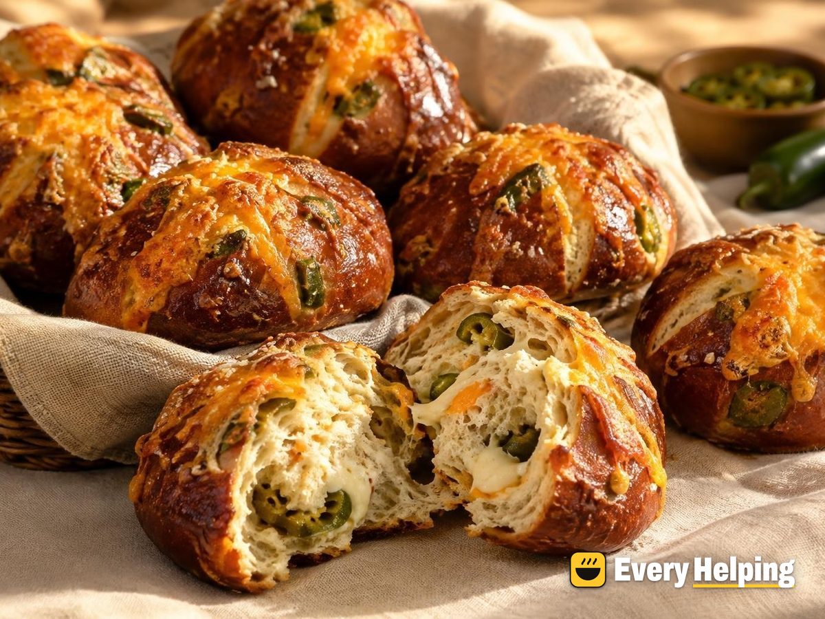 Jalapeño Pepper Jack-Style Pretzel Rolls