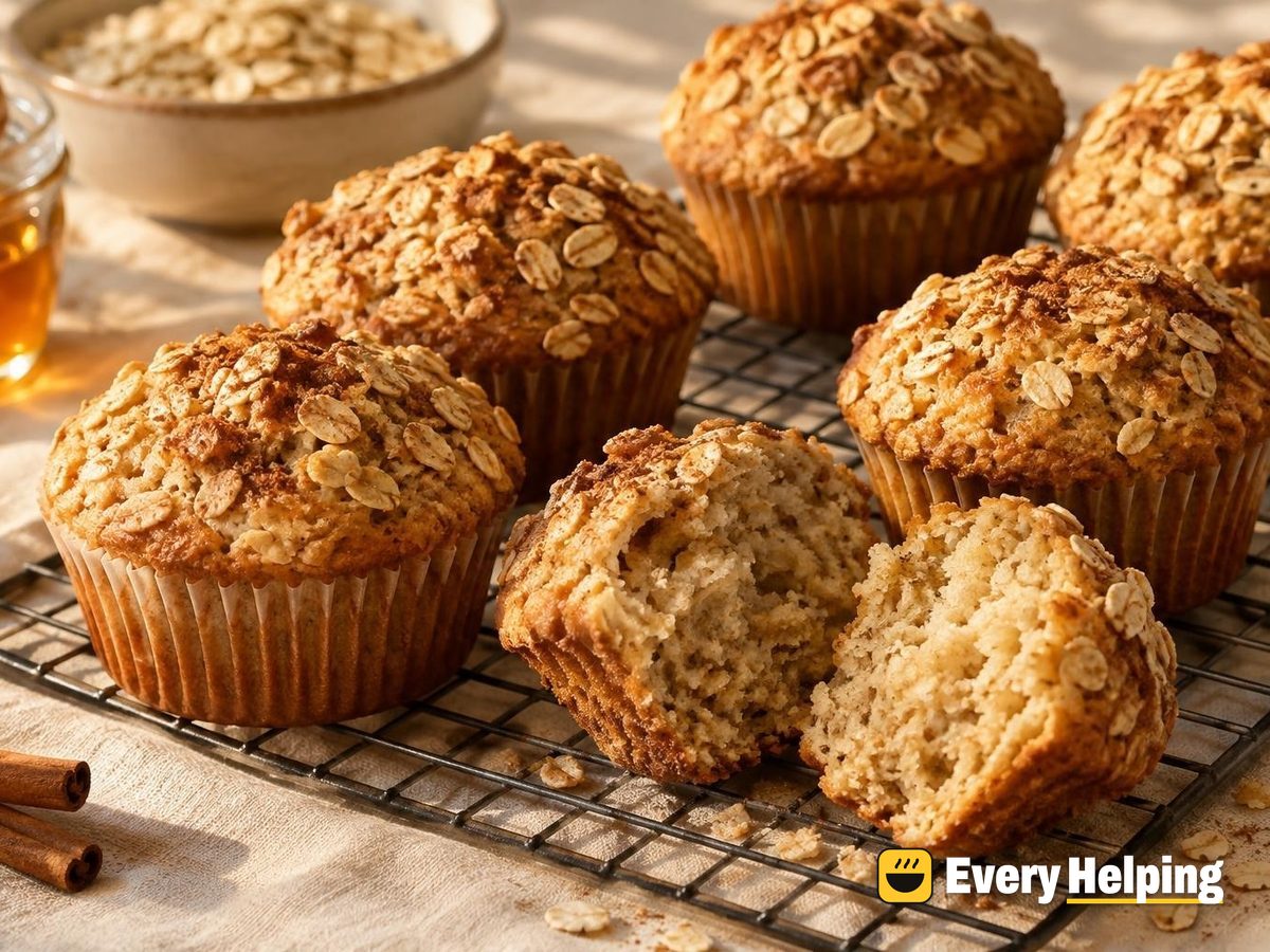 Toasted Oat Honey Yogurt Muffins