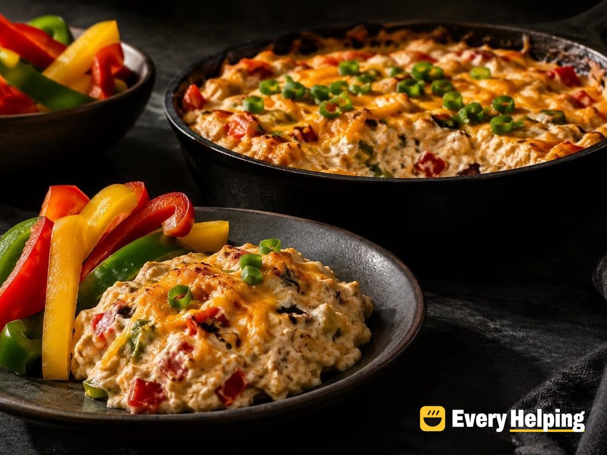 Charred Pepper Cheddar Cottage Cheese Dip