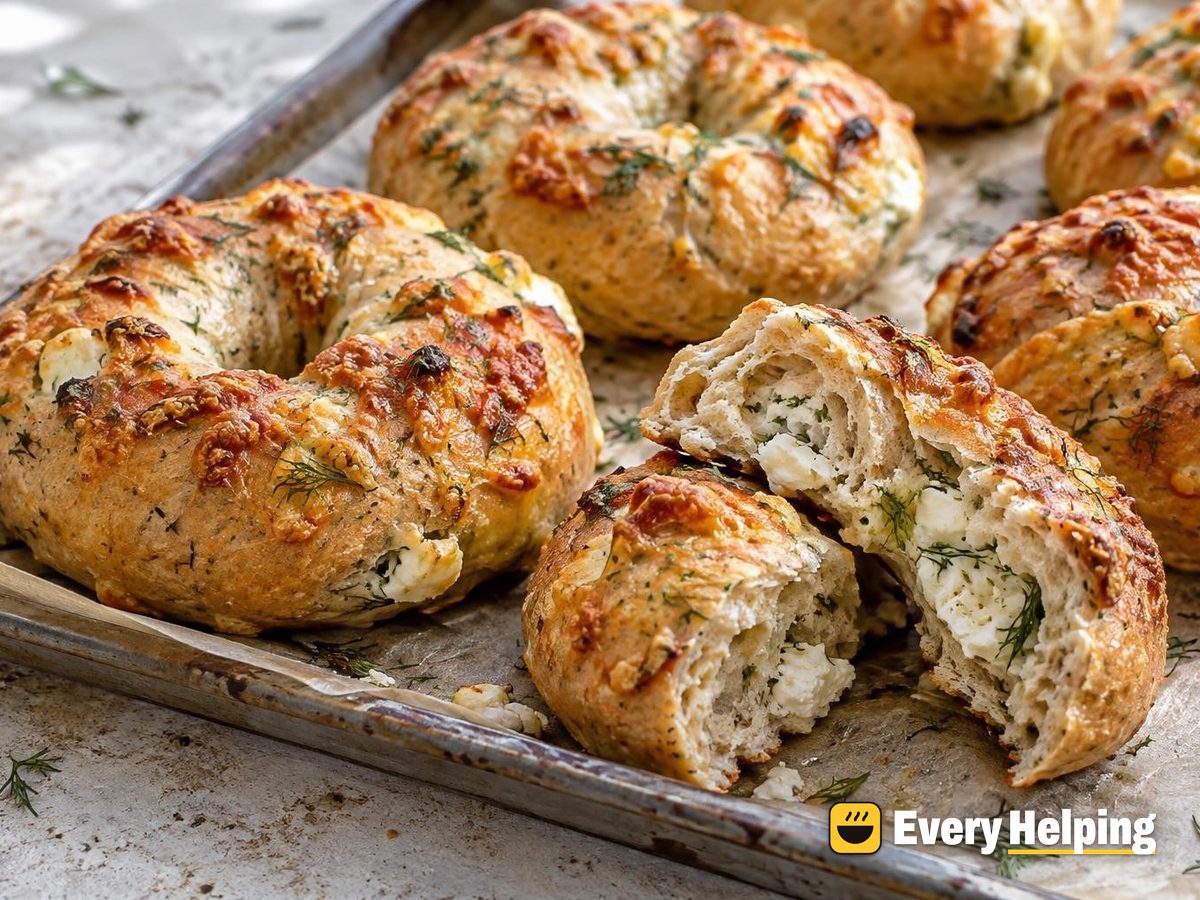 Feta Dill Spelt Bagels