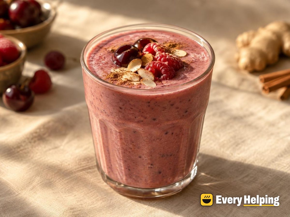Cherry Raspberry Ginger Almond Lassi