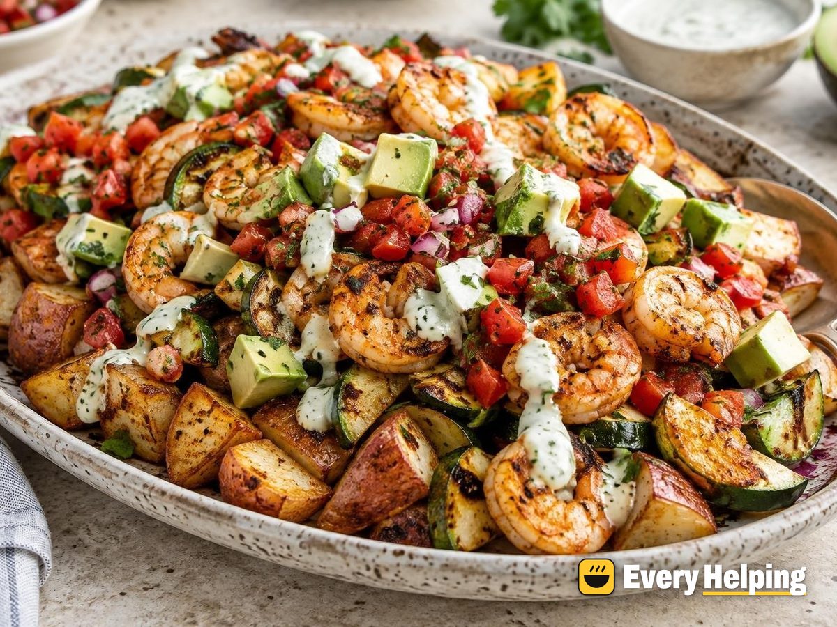 Smoky Shrimp and Crispy Potato Salsa Bowls