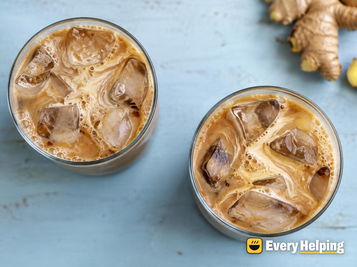 Iced Ginger Chai Soy Latte with Brown Sugar