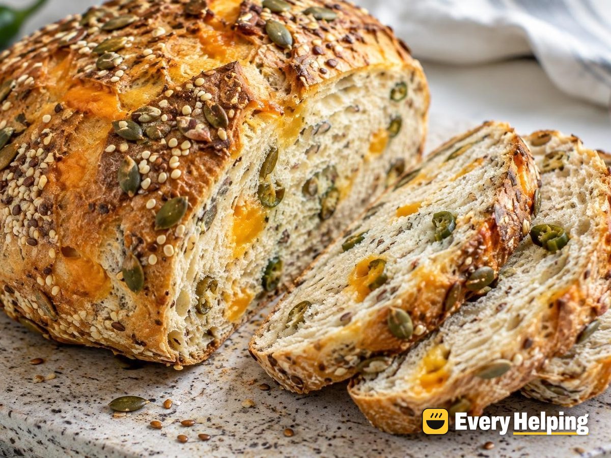 Soft Cheddar Jalapeño Seeded Sourdough Boule