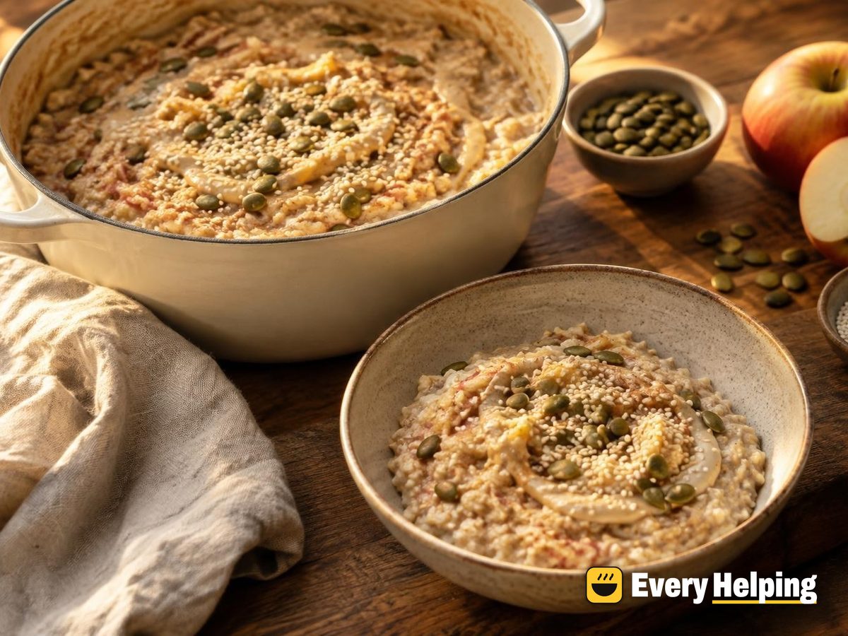 Cider-Simmered Apple Cinnamon Oats with Tahini