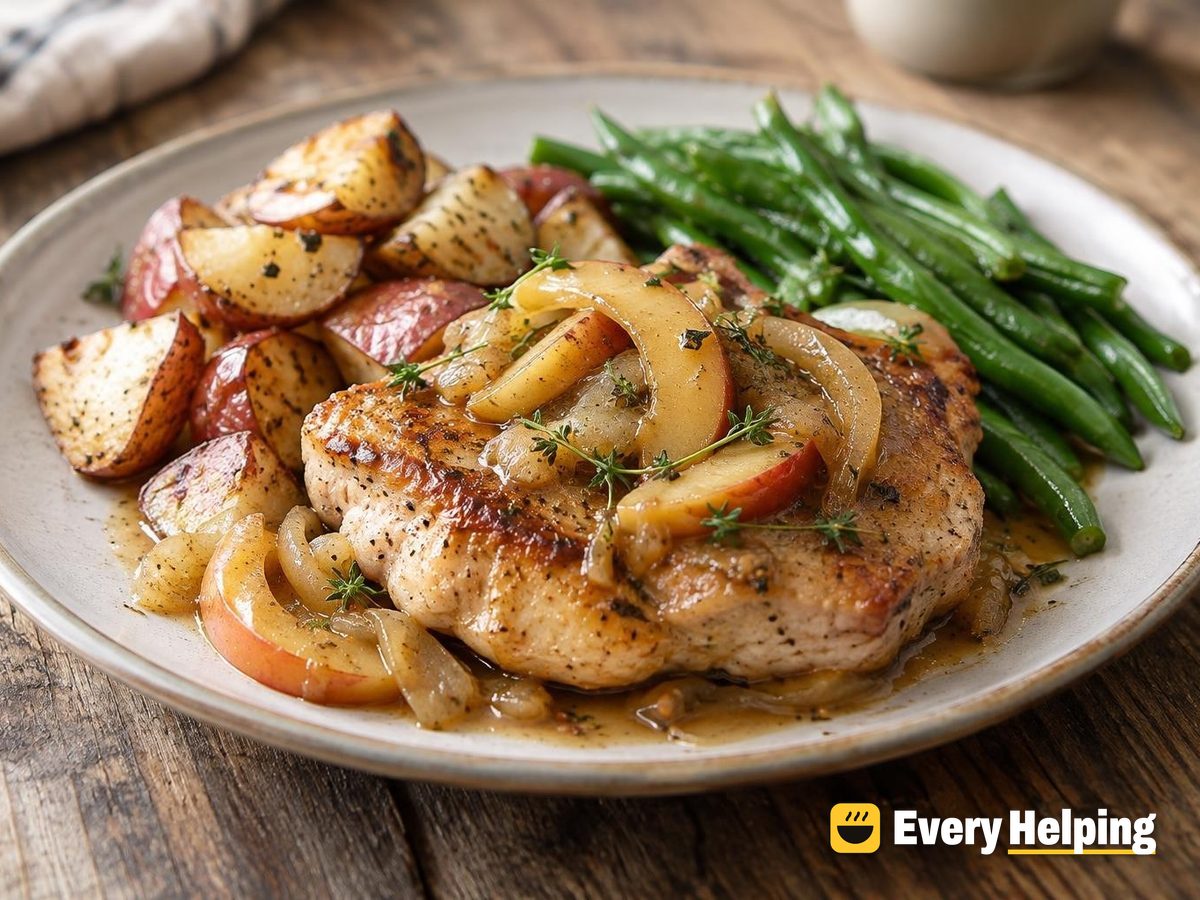 Skillet Pork Chops with Apples and Onions