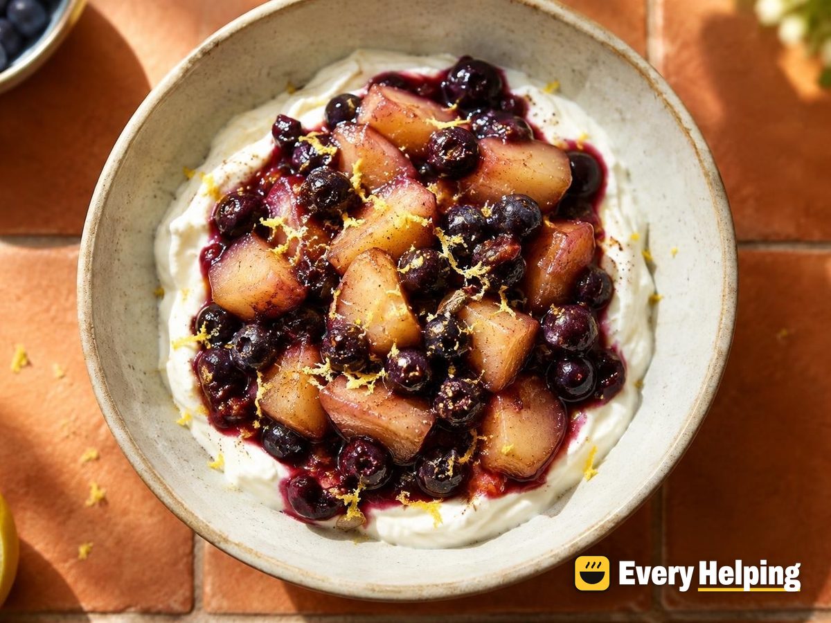 Pear and Blueberry Compote with Lemon Zest