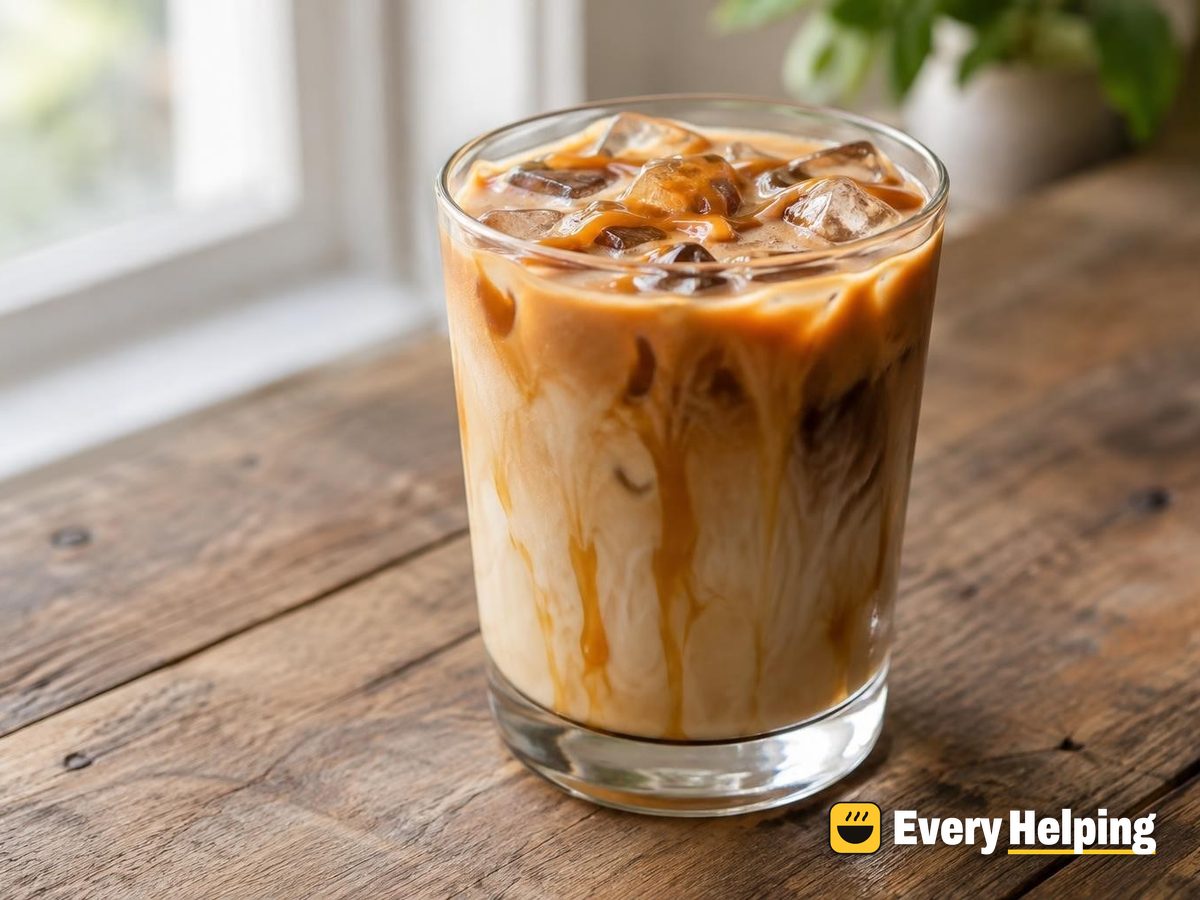 Salted Caramel Iced Soy Latte