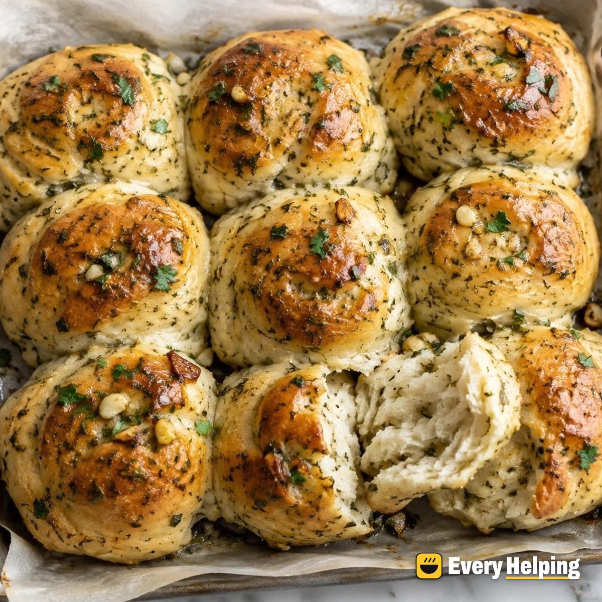 Roasted Garlic Rosemary Thyme Yogurt Rolls