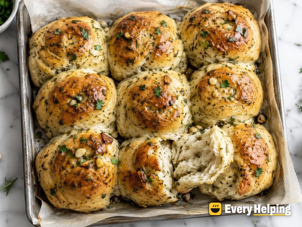 Roasted Garlic Rosemary Thyme Yogurt Rolls