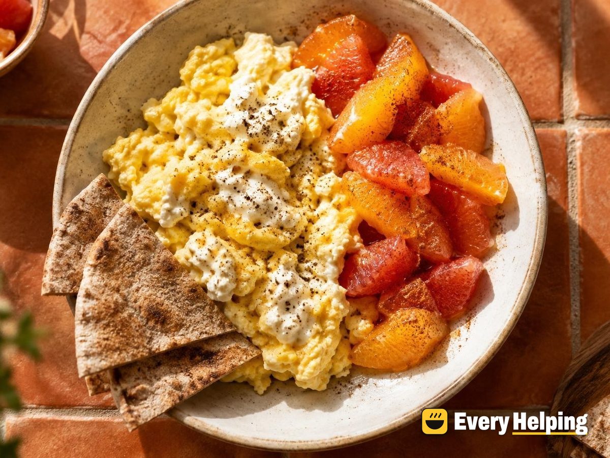Ricotta-Swirled Scramble with Spiced Citrus