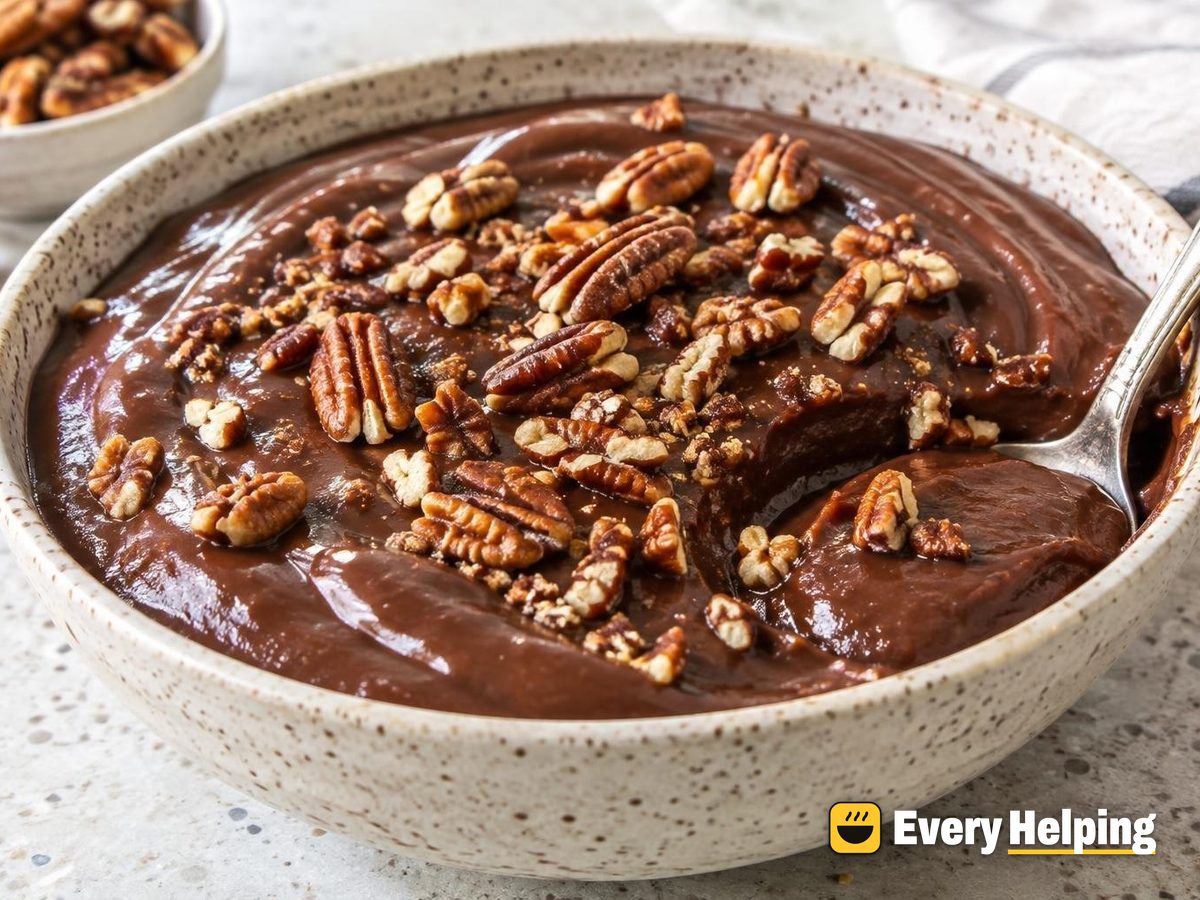 Vanilla Chocolate Cornstarch Pudding with Toasted Pecans