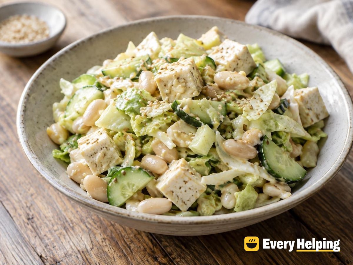 Sesame-Miso White Bean and Tofu Salad
