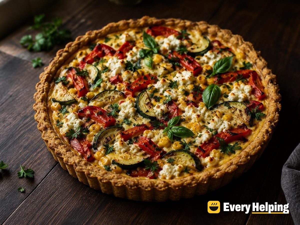 Roasted Red Pepper, Zucchini and Feta Tarts