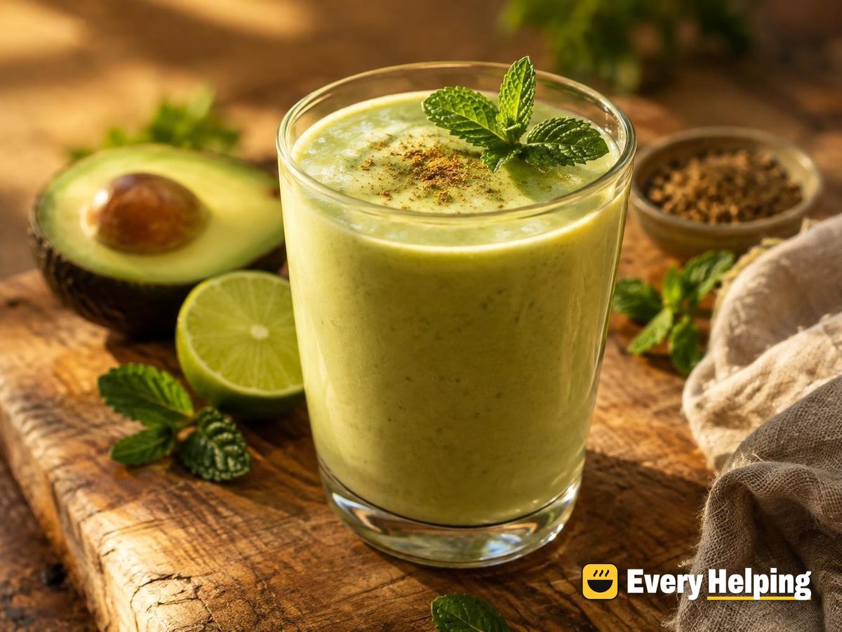 Salted Avocado Mint Lassi with Cumin