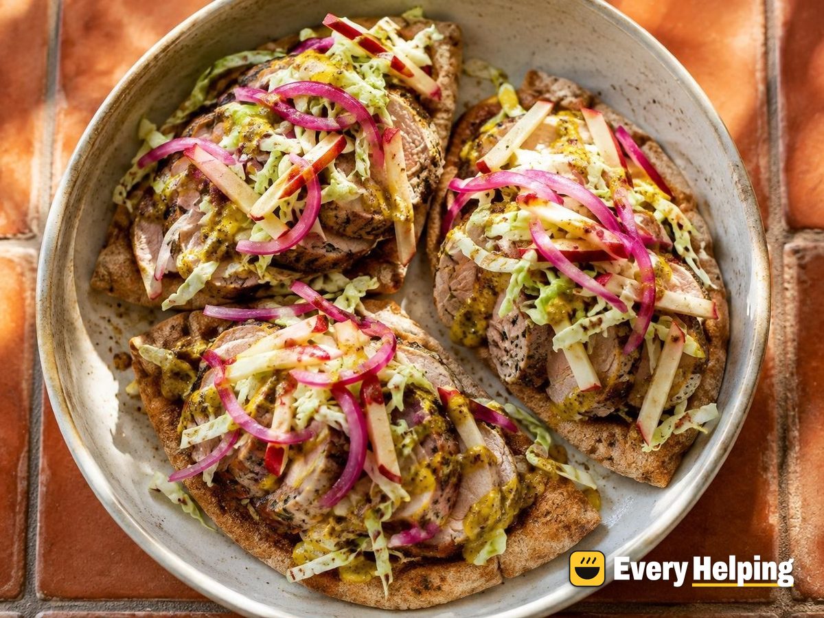 Maple-Mustard Pork Tenderloin Pita Toasts