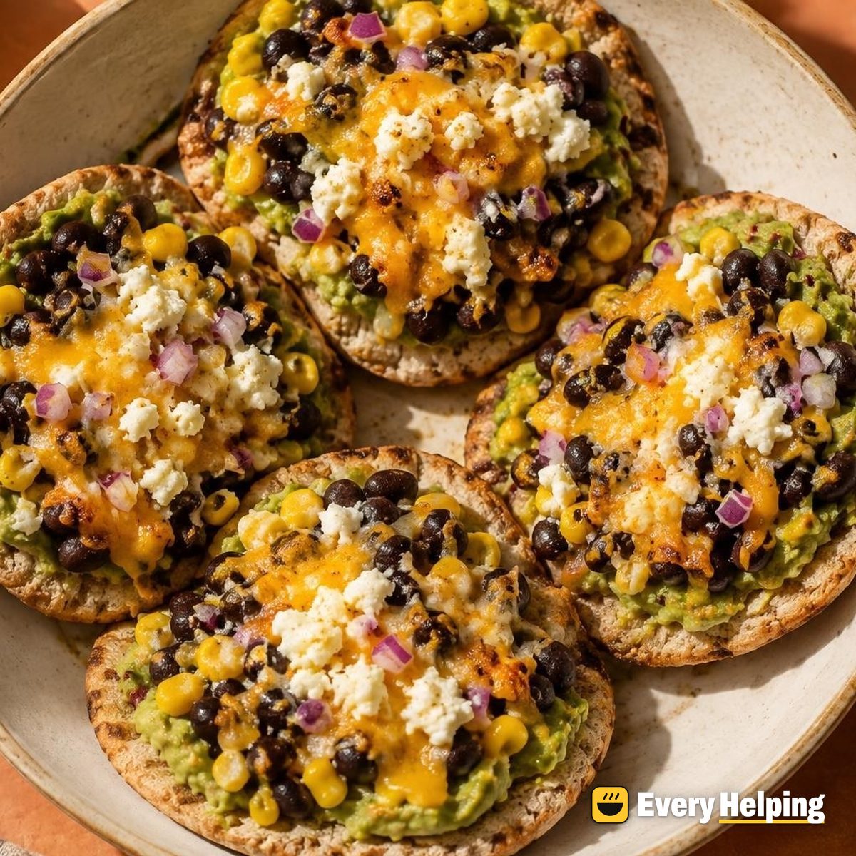 Black Bean Queso Fresco Pita Melts