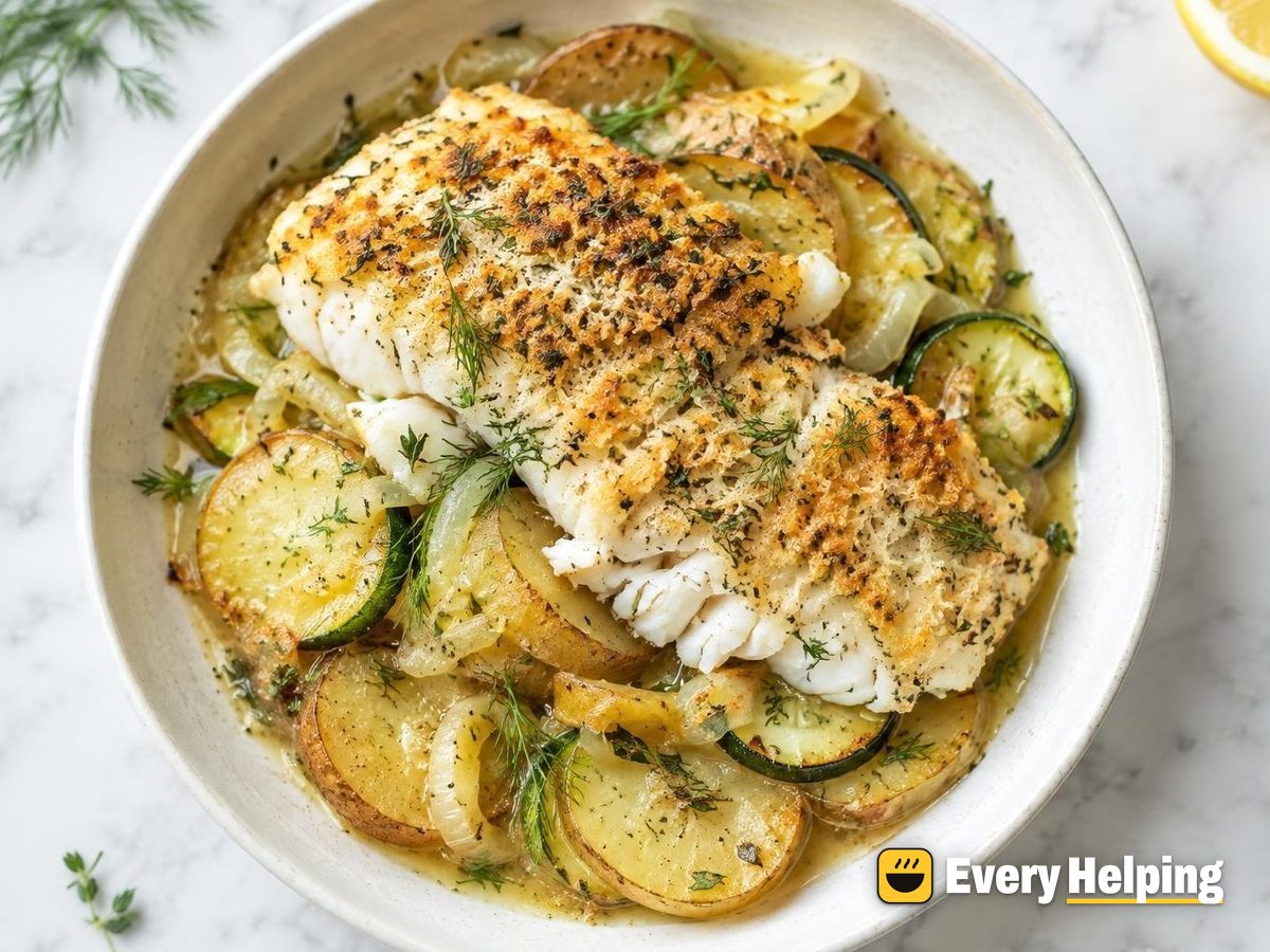 Lemon-Dill Cod and Potato Bake