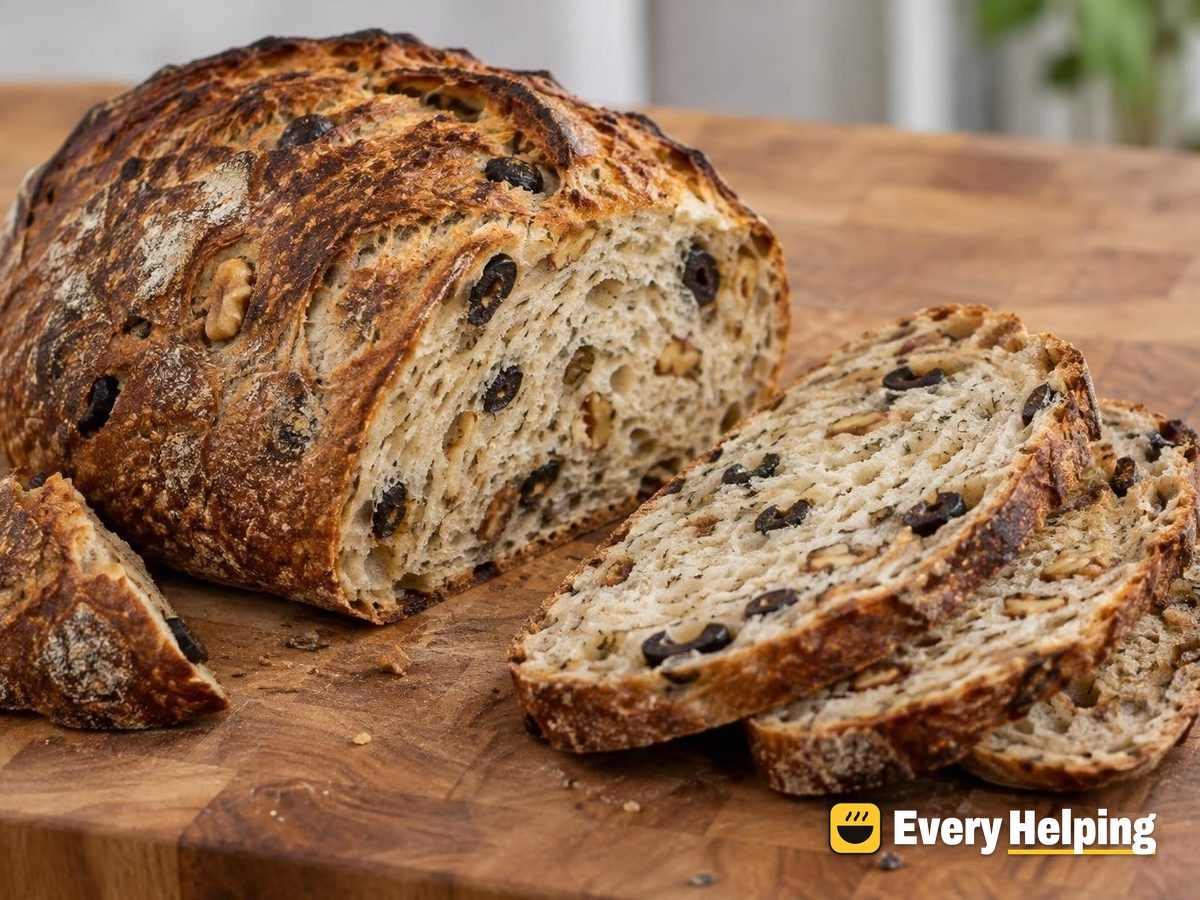 Olive Oil Walnut Olive Sourdough Batard