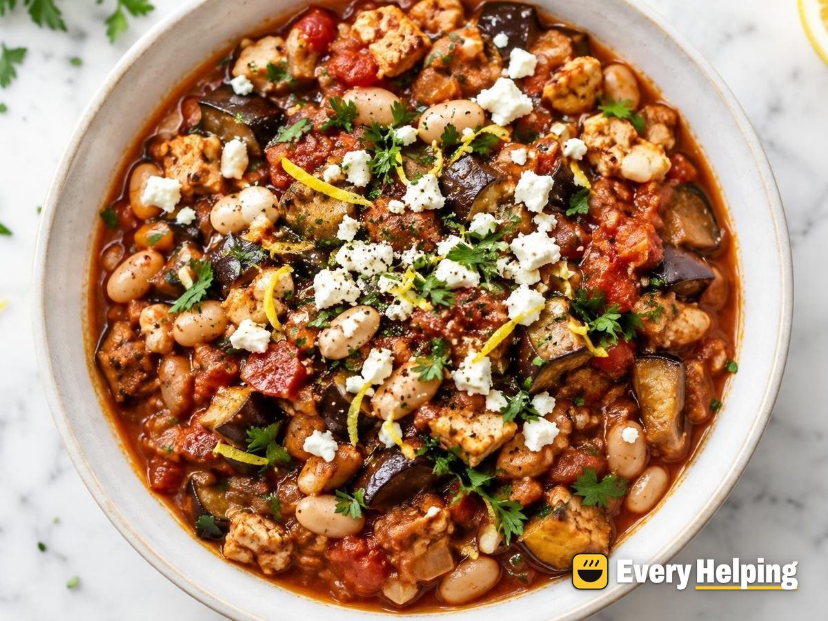 Smoky Tofu, Eggplant and Cannellini Chili