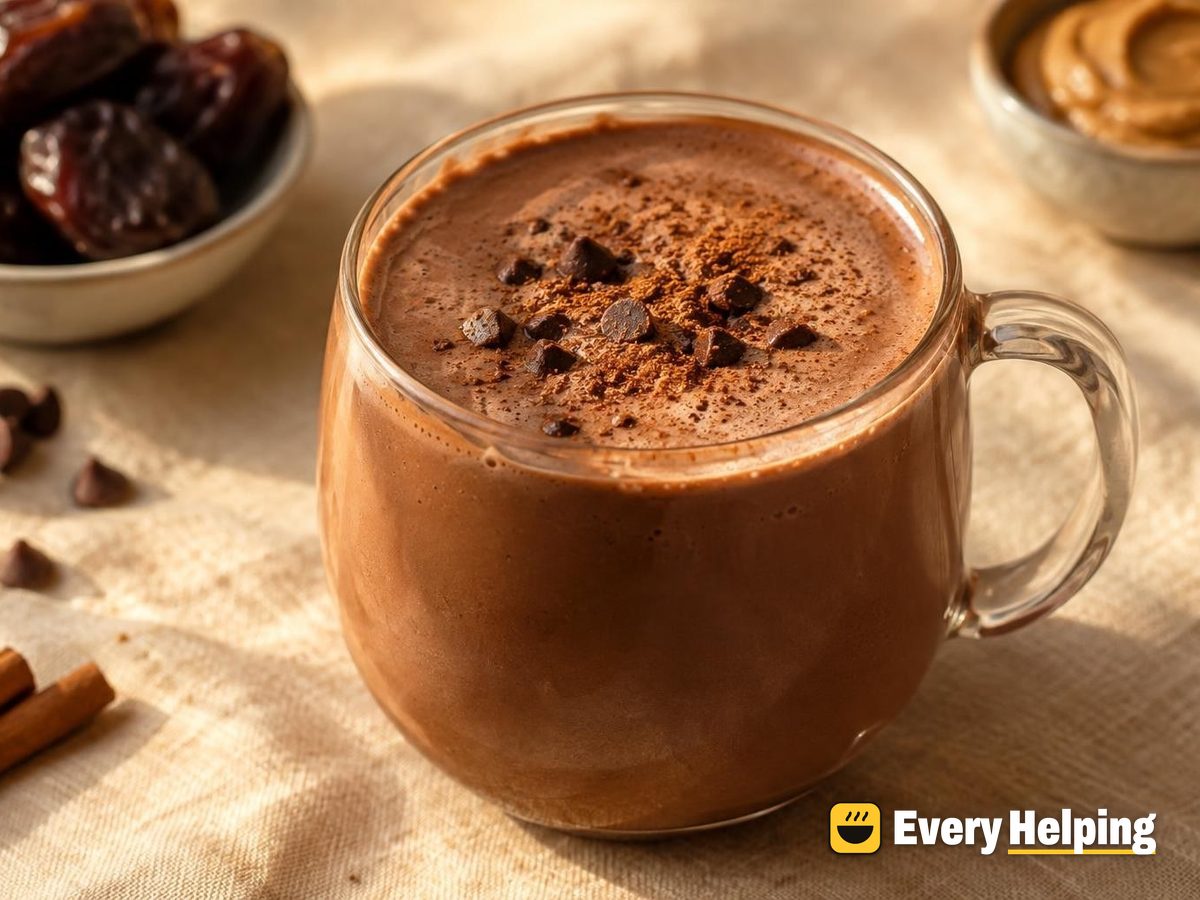 Almond Butter Cinnamon Hot Cocoa with Dates