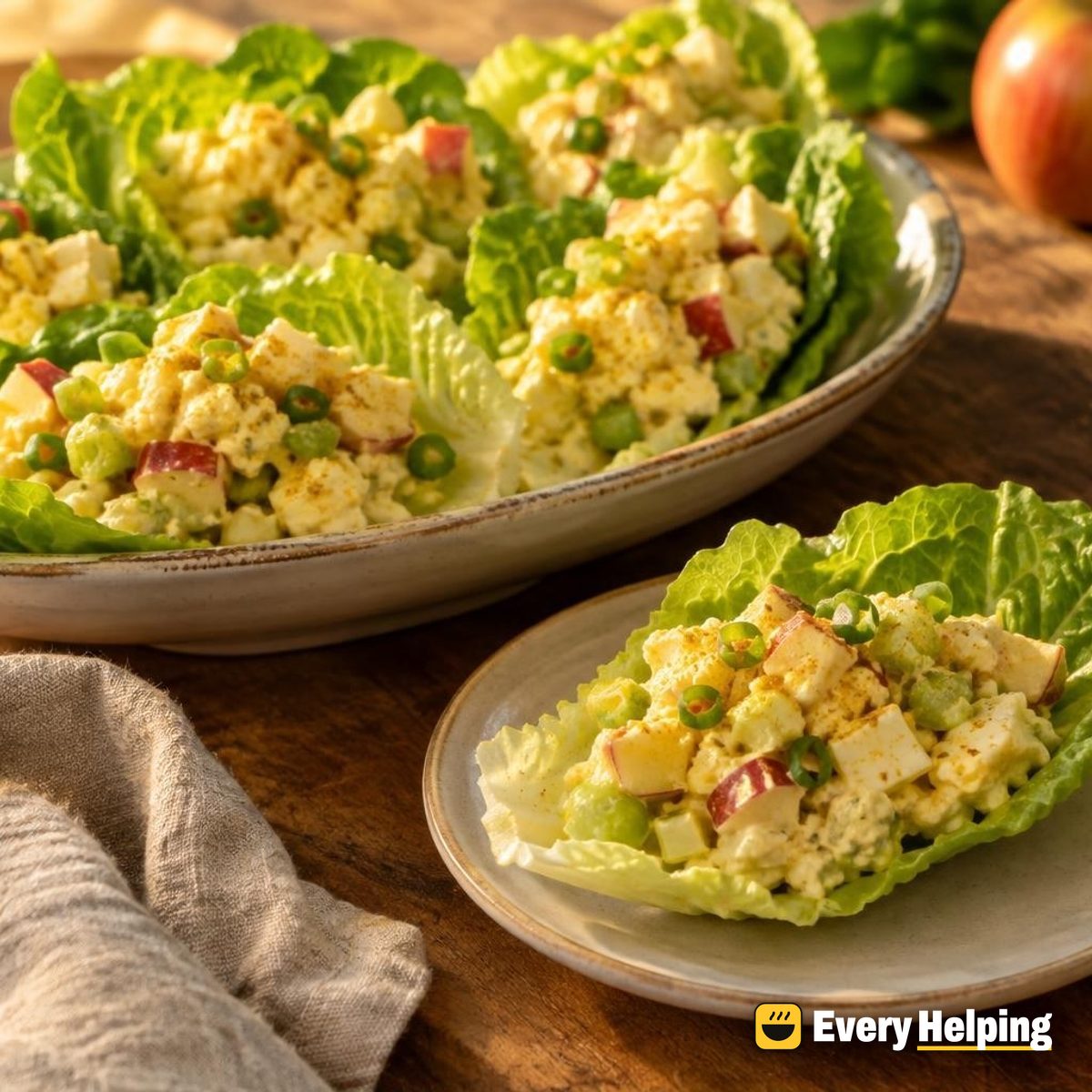 Curried Egg Salad Lettuce Cups