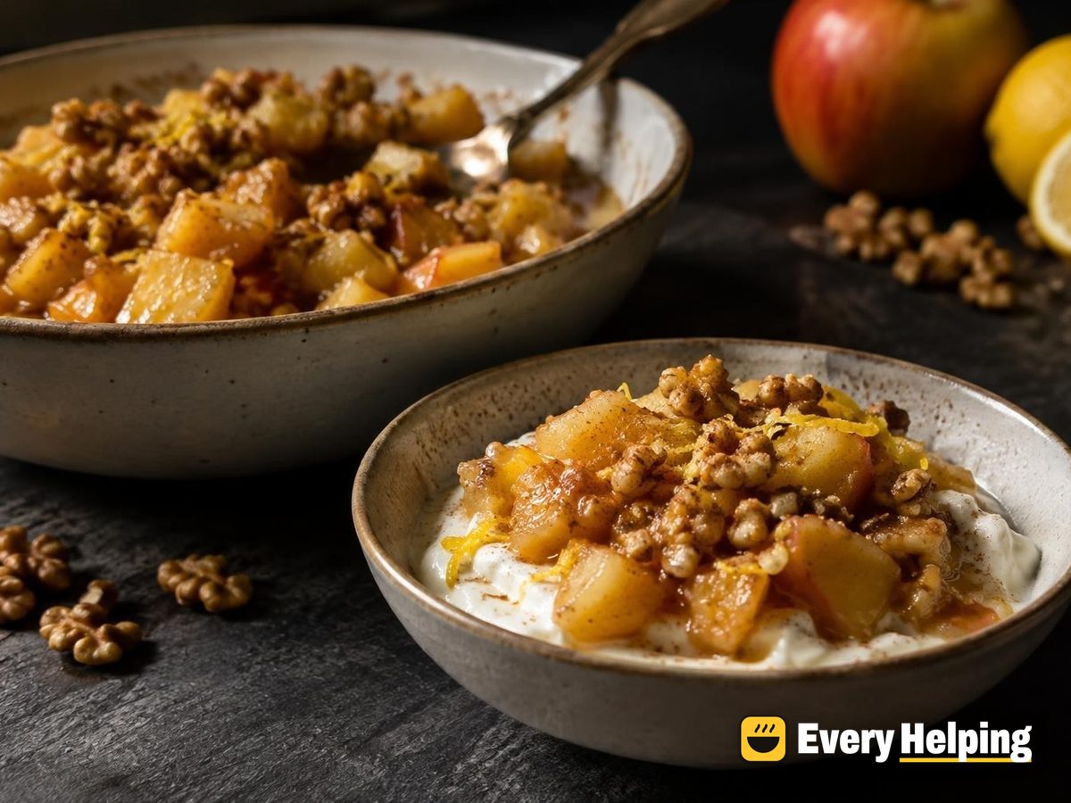 Chunky Apple-Lemon Zest Compote with Yogurt